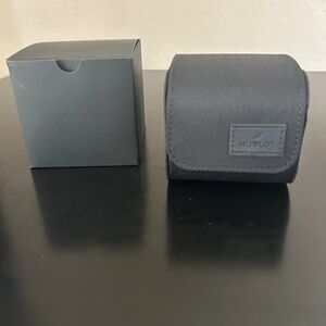 Authentic Genuine HUBLOT Watch Black Denim Travel Case with Cushion & Outer Box.